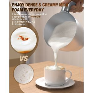 Mousseur à lait et chauffe-lait électrique 6 en 1 de 16,9 oz, automatique, alimenté par piles, noir, pour café, expédié depuis l'entrepôt FBA - Product Image 3
