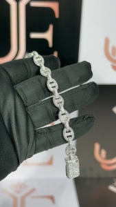 Exclusive Design Moissanite Custom Link Chain <b>Bracelet</b> High-end Fully Iced Out Jewelry Crafted From <b>Solid</b> 925 Sterling <b>Silver</b> - Product Image 4