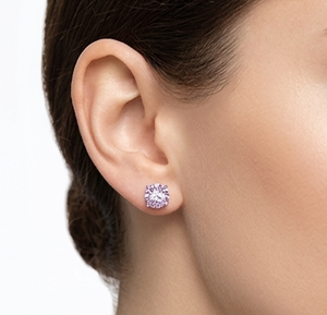 Wholesale Hip Hop Jewelry 7MM Gold Plated Brilliant Cut Color Iced Cubic Zircon Diamond IGI Certified 925 <b>Silver</b> <b>Stud</b> Earrings - Product Image 5