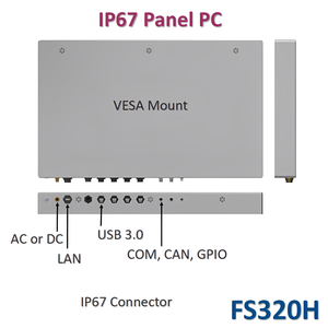 32" Fully IP67 Waterproof Industrial Marine Panel PC Touch Screen (PCAP/Resistive), Option: Internal UPS - Product Image 3