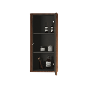 CC0414S305 Striped Walnut Floating Side <b>Cabinet</b> Wall Mounted Bathroom <b>Storage</b> for <b>Small</b> Spaces Pre Assembled - Product Image 3