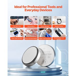 Pacco Batterie a Bottone al Litio CR2450, 20 Pezzi, Lunga Durata, 3V, CR 24, Senza Mercurio, Anti-Ingozzamento, Batterie Digitali - Product Image 5