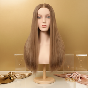 Peluca de Cabello Virgen Chino de Alta Calidad de 20 Pulgadas de Largo con Frente de Encaje Transparente, Peluca Rubia Teñida sin Pegamento para Mujer - Product Image 1