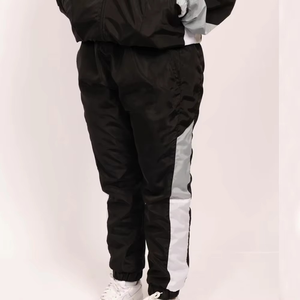 Conjunto Deportivo Casual de Invierno para Hombre, Color Negro Neón y Gris, Dos Piezas, Chaqueta Cortavientos, Pantalón Deportivo, Spandex/Poliéster, Resistente al Viento, Transpirable, Color Sólido - Product Image 6