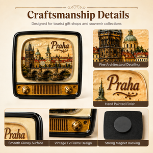 Produttore all'ingrosso oggetti artigianali in resina a forma di <span class=keywords><strong>TV</strong></span> Praha architettura del paesaggio magneti da frigorifero souvenir turistici magnetici - Product Image 6