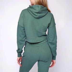 เสื้อฮู้ดครอปท็อปผู้หญิง ผ้าคอตตอนผสม เนื้อผ้าระบายอากาศ น้ำหนักเบา เหมาะสำหรับสตรีทแวร์ ออกกำลังกาย และใส่ในชีวิตประจำวัน - Product Image 2