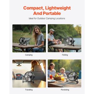 10-Inch High Velocity Portable Outdoor Fan <b>Battery</b> <b>Operated</b> Rechargeable Copper Brushless Motor Metal Frame for Camping Wearable - Product Image 6