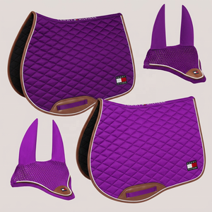 Ensemble de tapis de selle de dressage équin 2026, numnahs, couvertures pour chevaux, bandages/élastiques de polo assortis en soie matelassée par sublimation - Product Image 2