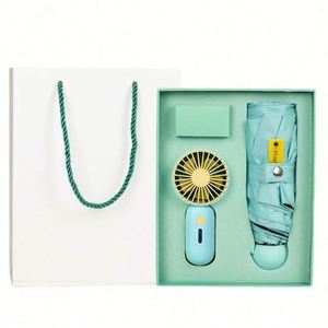 Mini Ventilador Portátil Recargable por USB con Sombrilla UV y Protección Contra la Lluvia, Nuevo Diseño, Set de Regalo Empresarial, Incluye Caja de Regalo - Product Image 5