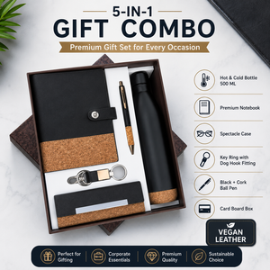8 in 1 Vegan Leather Promotional Gift Set Executive Business Combo <b>Wallet</b> Key Ring Belt Notebook Pen Travel Printing - Product Image 5