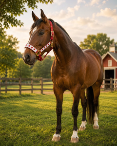 Halter de Polipropileno (PP) con Acolchado de Neopreno y Diseño de Corazón Rojo para Montar a Caballo al Estilo Western/Inglés - Product Image 1
