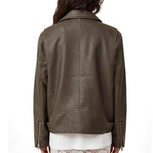 Veste en cuir pour femme en peau de mouton véritable de qualité supérieure, respirante, imperméable, nouvelle, élégante, décontractée, couleur unie, pour usage extérieur - Product Image 3