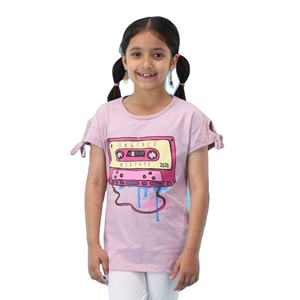 Tela de algodón peinado puro para niñas, camiseta de manga larga Regular con estampado personalizado, color rosa claro, 100% - Product Image 1