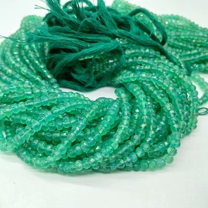 Perles de pierres précieuses rondes facettées en onyx vert naturel 3MM 5MM, brin de perles en vrac pour la fabrication de bijoux et bracelets, prix de gros en vrac - Product Image 5
