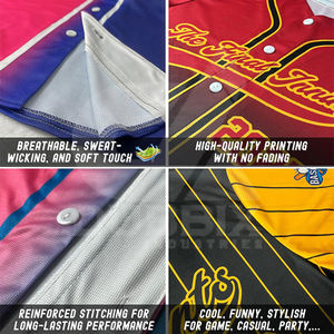 Camiseta de Béisbol Roja Personalizada 2025 con Ribete Blanco, Uniforme de Equipo con Botones, Nombre y Número Personalizados, Estilo Profesional, Venta al Por Mayor - Product Image 6