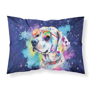 Hippie Dawg Ligero Super Suave Fácil Cuidado Arte Decorativo Funda De Almohada Tamaño estándar Funda de cojín - Product Image 1
