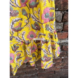 Women's Summer <b>Skirt</b> Boho Gypsy Long Midi <b>Skirt</b> Floral Print <b>Skirt</b> 100% Cotton Maxi <b>Skirt</b> Dress With Two Side Pockets - Product Image 3