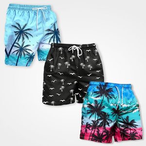 <b>Men's</b> Beach Shorts Animal Print Heat-Transfer Printed Quick Dry Swim <b>Trunks</b> Drawstring Waist Knitted 160g Polyester Board Shorts - Product Image 1