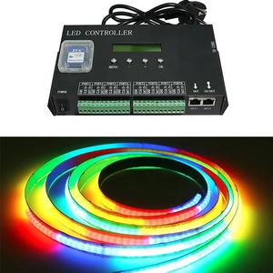 Contrôleur LED DMX512 H807SA 8 canaux Artnet <span class=keywords><strong>DMX</strong></span> vers SPI RGB IC Pixel programmable avec carte SD - Product Image 1
