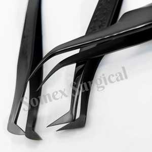 Pinces antistatiques courbées et volumineuses en acier inoxydable pour extensions de cils - Product Image 3