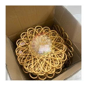 Handmade Woven Natural Rattan Placemat <b>Round</b> <b>Table</b> <b>Mat</b> Eco Friendly Dining Decor Rattan Charger Plates for Wedding Party Events - Product Image 1