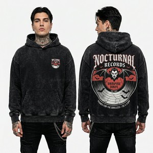 Sweat à capuche personnalisé pour homme, vente en gros, streetwear, pull-over vierge, coupe oversize, en molleton bouclette 320 g/m², fabricant - Product Image 4