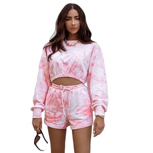 <b>Tie</b> Dye <b>Set</b> Jogger Woman Casual Washed New Arrival Loose Workout Wholesale Unique High Waist - Product Image 1