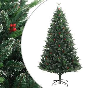 Sapin de Noël artificiel moyen avec structure articulée en PVC vert, PE et métal, matériaux durables - Product Image 1