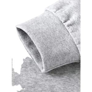 Pull à capuche à épaules tombantes pour hommes, 100% coton, sweat-shirt en molleton brodé, imprimé bouffant, décontracté, hiver, vente en gros - Product Image 2