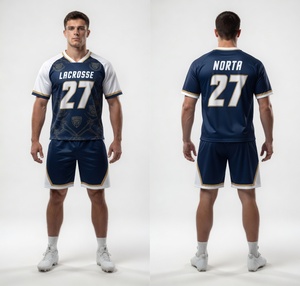 Ensembles d'uniformes de lacrosse entièrement sublimés, incluant un rembourrage supplémentaire de la poitrine, des coutures renforcées, une technologie de séchage rapide - Product Image 3