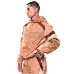 Custom Tracksuit Men Windbreaker Set Retro Paneled Hooded <b>Jacket</b> Joggers Lightweight Athletic Streetwear Clothing Manufacturer - Product Image 2