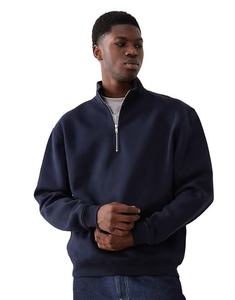 Sweat-shirt à col zippé 1/4 en coton pour homme, molleton uni 400 g/m², lourd, personnalisable, vierge - Product Image 1