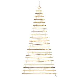 Sapin de Noël en bois de frêne massif de 82,7 pouces avec 130 LED, décorations de Noël naturelles - Product Image 2