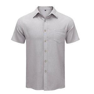 Premium Men's Two Piece Co Ord Set Short Sleeve Camp Collar Shirt Regular Fit Full Length Trousers Elastic Waist 100% Cotton - Product Image 2