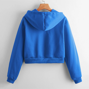Sudaderas con Capucha Cortas de Moda Invernal Personalizadas para Mujer, 100% Algodón, Forro Polar Antipelusas, Servicio OEM, Sudadera con Capucha de Invierno por Ako - Product Image 2