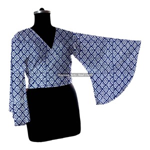 Nouvelle Robe Courte d'Été Imprimée en Coton, Style Mini Top, Manches Cloche, Taille Unique, Idéale pour la Plage et les Fêtes Décontractées - Product Image 6