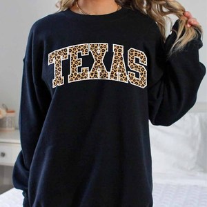 Las Vegas Premium <b>Mock</b> <b>Neck</b> Crew <b>Neck</b> Sweatshirt Animal Print Chenille Patch Pullover - Product Image 5