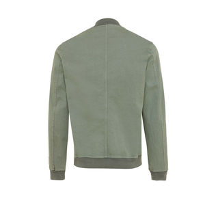 Blouson bomber en coton vert olive pour homme, col montant, fermeture éclair, coupe classique, vêtement d'automne - Product Image 2