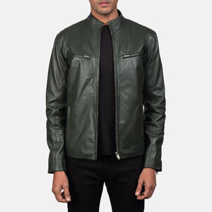 OEM Design <b>Mens</b> Vintage Classic <b>Leather</b> <b>Jacket</b> New Arrival Stand Collar Genuine <b>Leather</b> Biker Winter <b>jacket</b> for <b>men</b> - Product Image 3