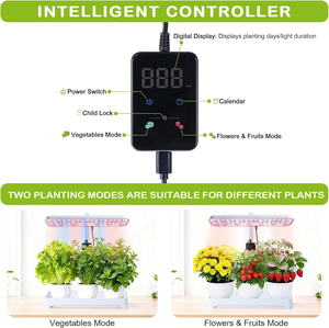 Lampe de croissance LED réglable pour semis <span class=keywords><strong>avec</strong></span> deux plateaux de germination - Kit de démarrage pour plantes d'intérieur, compatible hydroponique et sol - Product Image 4