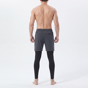 <b>Men's</b> Quick Dry Yoga <b>Shorts</b> With <b>Compression</b> Leggings Inner Base Layer Drawstring Waist Gym Fitness Wear <b>Men</b> <b>Shorts</b> - Product Image 2