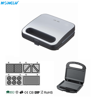 Machine à sandwich automatique personnalisée 750W, mini gaufrier portable, machine à beignets, grille-pain, machine à petit-déjeuner, plaque chauffante, utilisation en voiture, double