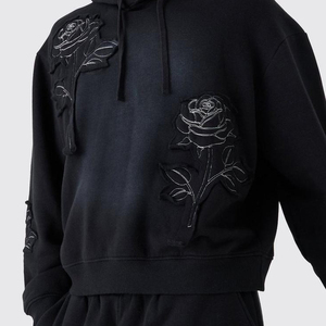 Ensemble de 2 sweats à capuche gris délavé vintage pour homme, en molleton de coton 500 GSM, coupe oversize et épaules tombantes, avec logo personnalisé, effet délavé à l'acide - Product Image 5