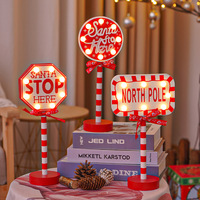 Support de canne à sucre lumineux de Noël assorti, ornement de table pour la décoration de la maison, de la table de Noël ou du cheminée dans un style rustique