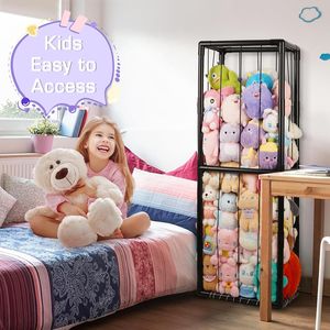 Organizador Vertical de PVC para Peluches con Red Elástica, Corralito para Niños, Almacenamiento que Ahorra Espacio, Almacenamiento Tipo Zoológico para Peluches - Product Image 6