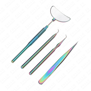4PCS Custom Logo Eyelash Extension Tweezers Set Multi Color Stainless Steel Mirror Finish Professional Beauty Lash <b>Tools</b> - Product Image 5