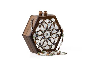 Pochette de soirée de luxe faite à la main en nacre pour femme, incrustation de coquillages naturels, chaîne détachable - Product Image 2