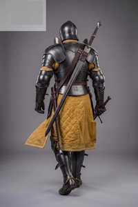 Casco de Barbuta Negro Hecho a Mano, Armadura Medieval de Caballero, Traje Completo de Acero, Armadura Gótica, Conjunto de Placas de Acero para Cosplay, Estilo Antiguo y Moderno - Product Image 5