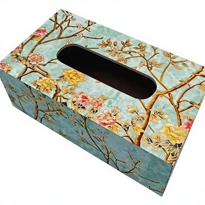 ที่ใส่กระดาษทิชชูแบบทำมือ คุณภาพดี เป็นมิตรกับสิ่งแวดล้อม ทนทาน สไตล์อเมริกัน สำหรับวางบนโต๊ะ/เคาน์เตอร์/ที่วางของ ตกแต่งบ้านอย่างมีสไตล์ - Product Image 4