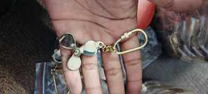 Divine Hut Handicraft Luxury Fashion Trend Gold Metal Antique Nautical Brass Sand Timer Hourglass <b>Key</b> <b>Chain</b> Unique Style Golden - Product Image 3